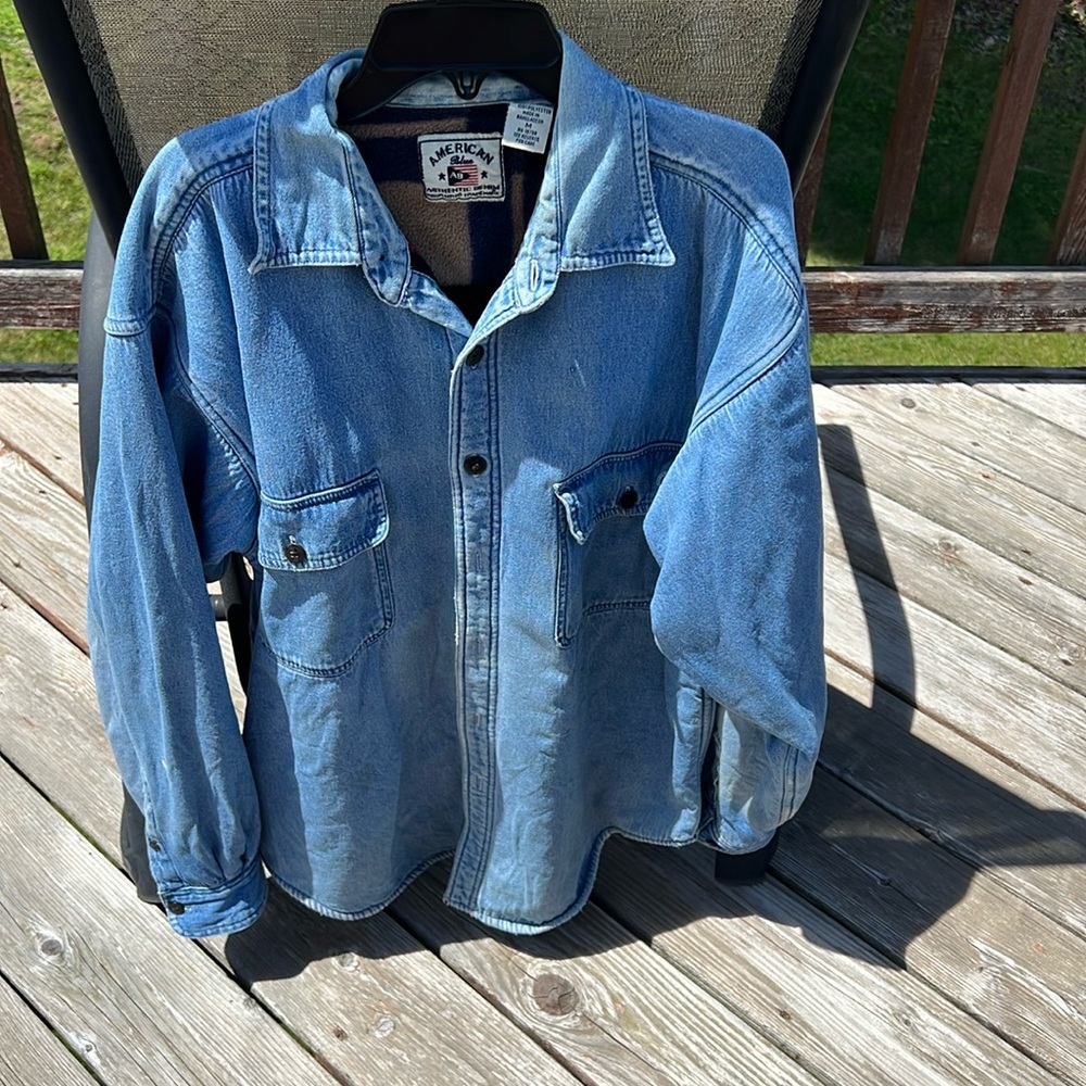 Vintage American blue lined jean shirt